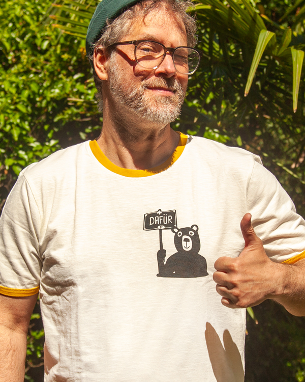 päfjes - Der Bär ist DAFÜR! Du auch?  - Fair Wear Männer Unisex Bio T-Shirt Siebdruck