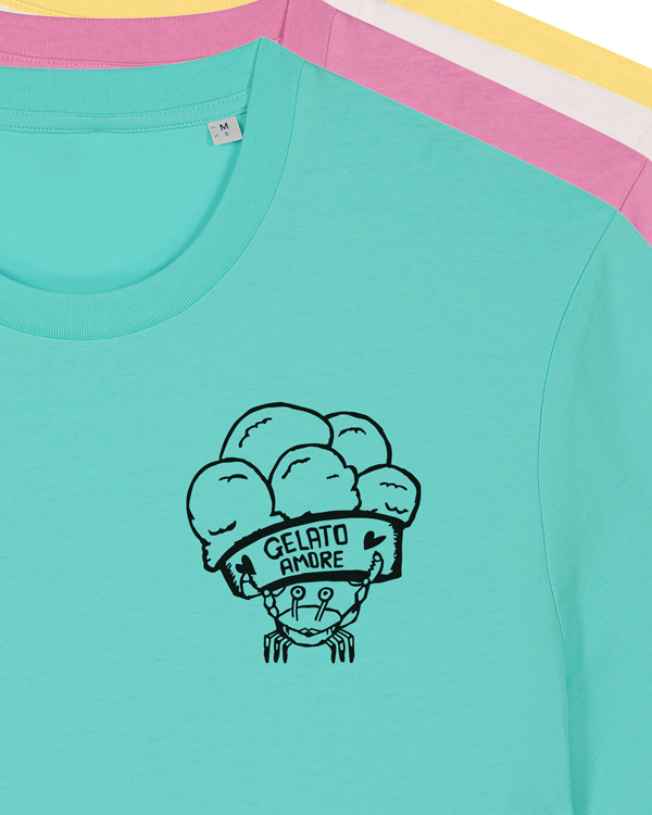 päfjes - Gelato Amore / Eisbecher mit Krabbe - Fair Wear Männer Unisex Bio T-Shirt