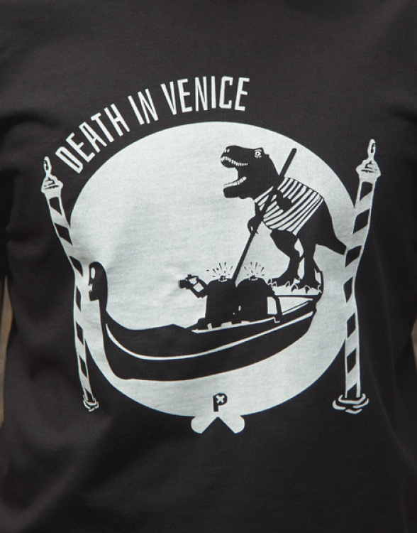 päfjes - päfjes, Death in Venice mit Dino - Fair Wear Männer T-Shirt - Black