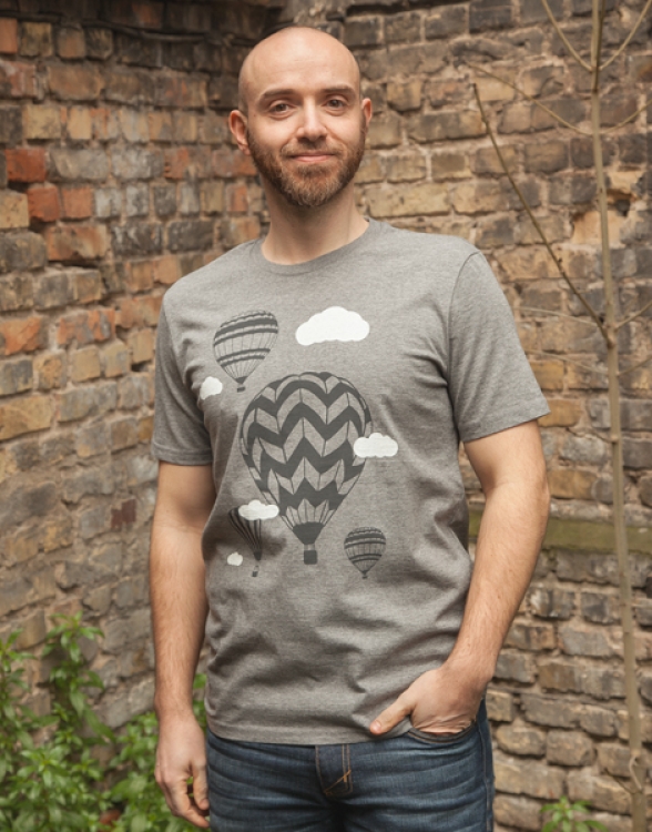 päfjes - Heißluftballons & Wolken - Fair Wear Männer T-Shirt - Dark Heather Grey