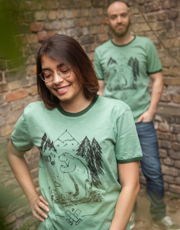 Hund Wilson Wuff - päfjes Ringer Unisex T-Shirt - Fair gehandelt aus Baumwolle Slub - Bio