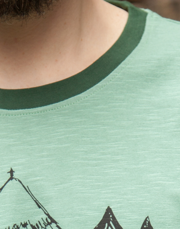 Bär Bärnd Blitzbert - päfjes Ringer Unisex Slub T-Shirt - fair gehandelt - Grün