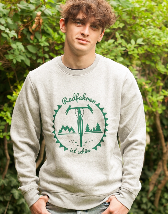 päfjes - Radfahren ist schön / Gravel - Fair Wear Unisex Sweater - Heather Grey
