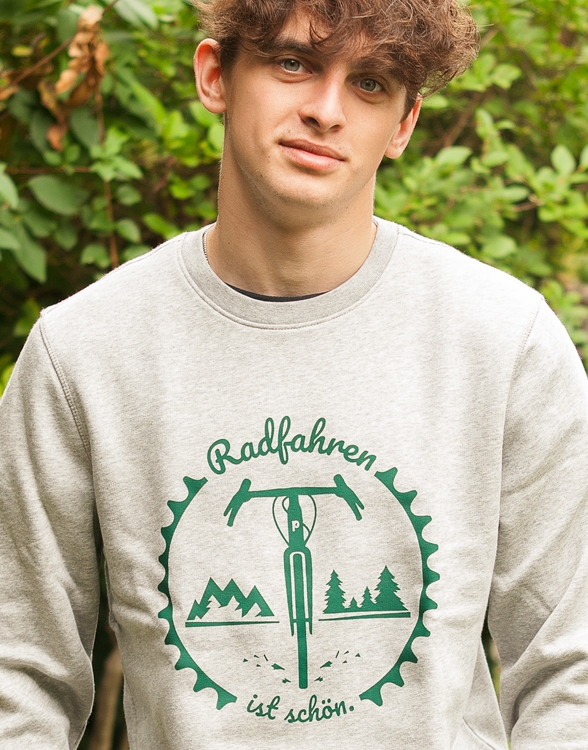 päfjes - Radfahren ist schön / Gravel - Fair Wear Unisex Sweater - Heather Grey