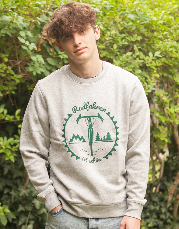 päfjes - Radfahren ist schön / Gravel - Fair Wear Unisex Sweater - Heather Grey