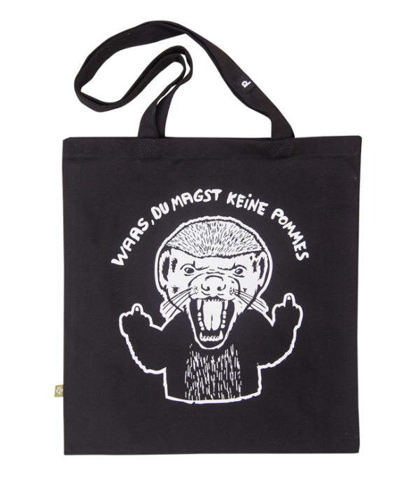 päfjes - Honigdachs / du magst keine Pommes? - Feste Baumwolltasche 340