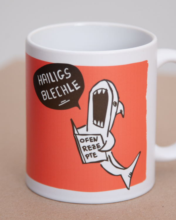 päfjes - Hailigs Blechle / Hai / Trinken  - Tasse - Coral