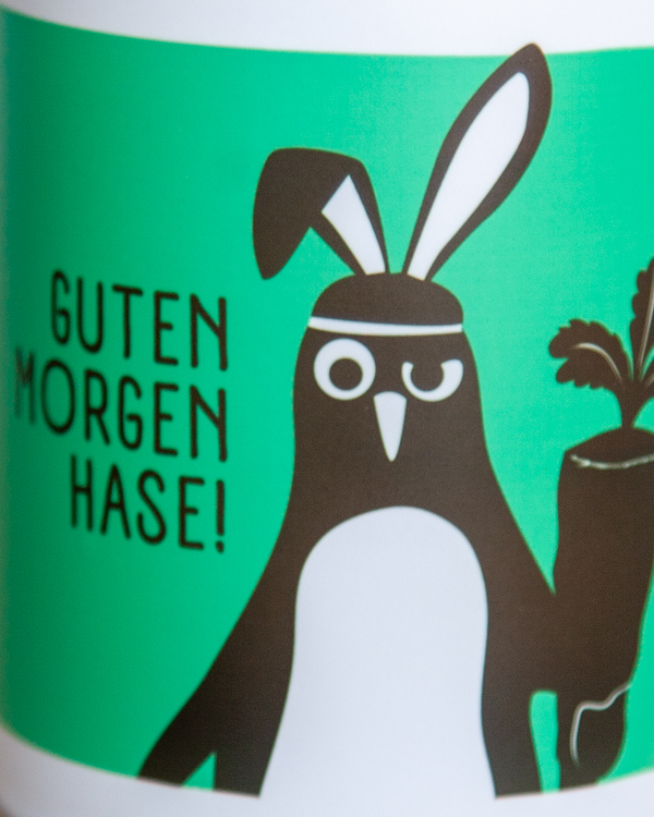 päfjes - Pinguin Guten Morgen Hase - Kaffee / Tee / Tasse Becher - Grün
