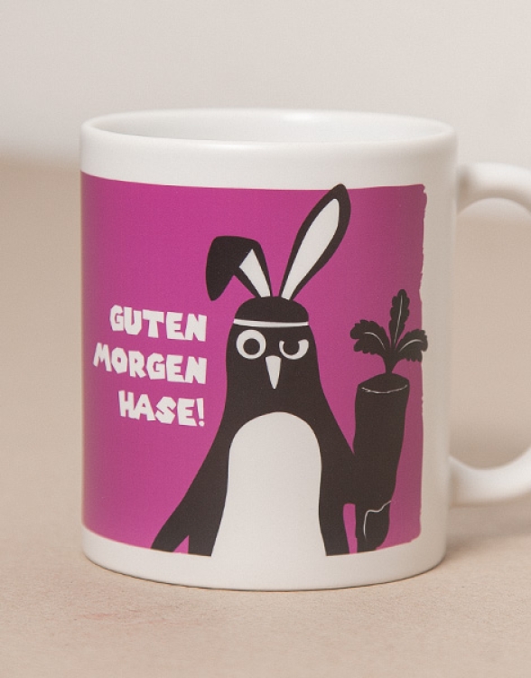 Guten Morgen Hase  - Tasse - Lilapink