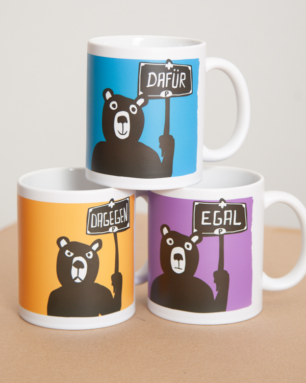 päfjes - Tasse mit Bären | Dagegen | Dafür | Egal | die Tasse für die Arbeit