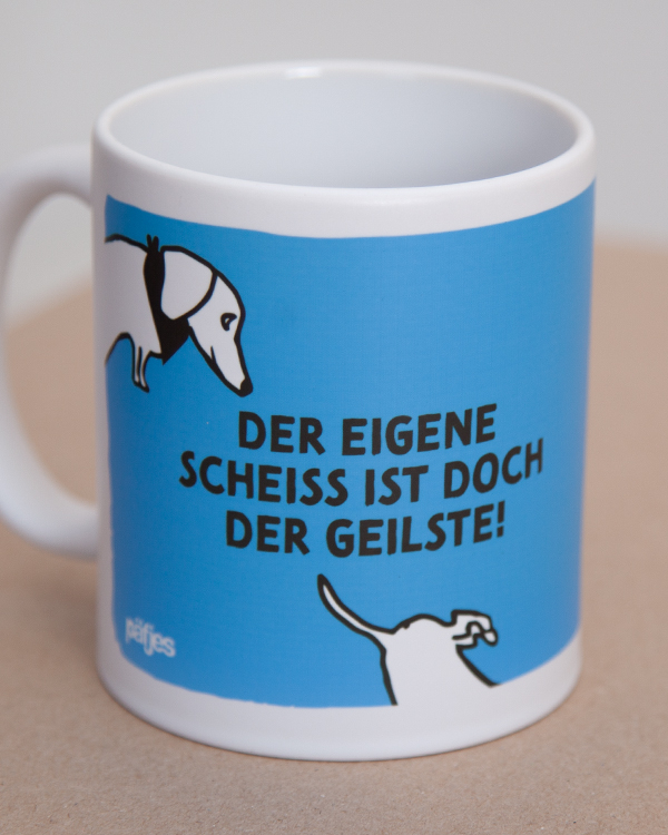päfjes - Dackel, Kreis & Po / Hunde schnupper Becher - Tasse - Blau