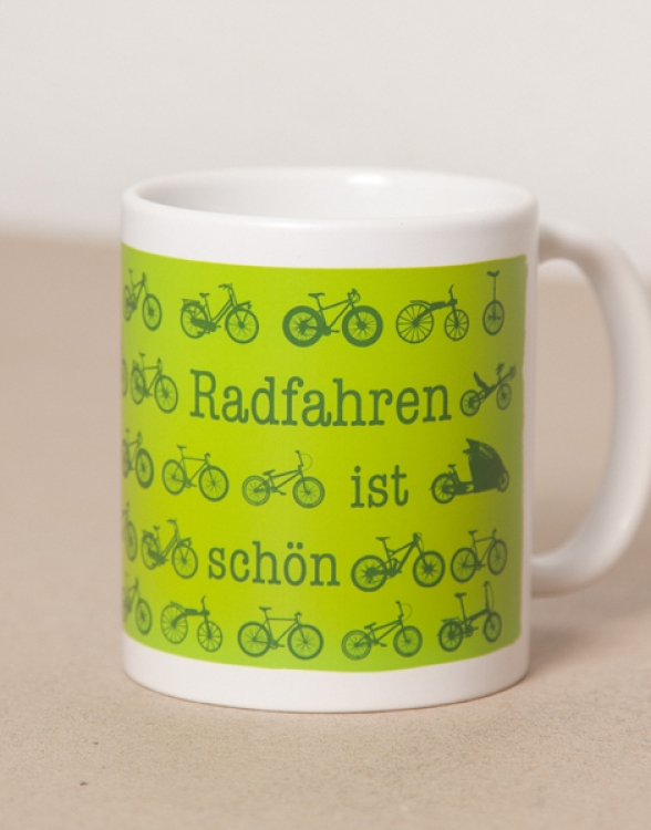 Radfahren ist schön - Tasse - Grün