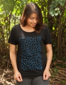 Blaue Streusel - Fair gehandeltes Rolled Sleeve Frauen T-Shirt - Modal