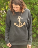 päfjes - Anker Herz Unisex Fair Wear Sweater - Grau/Gold